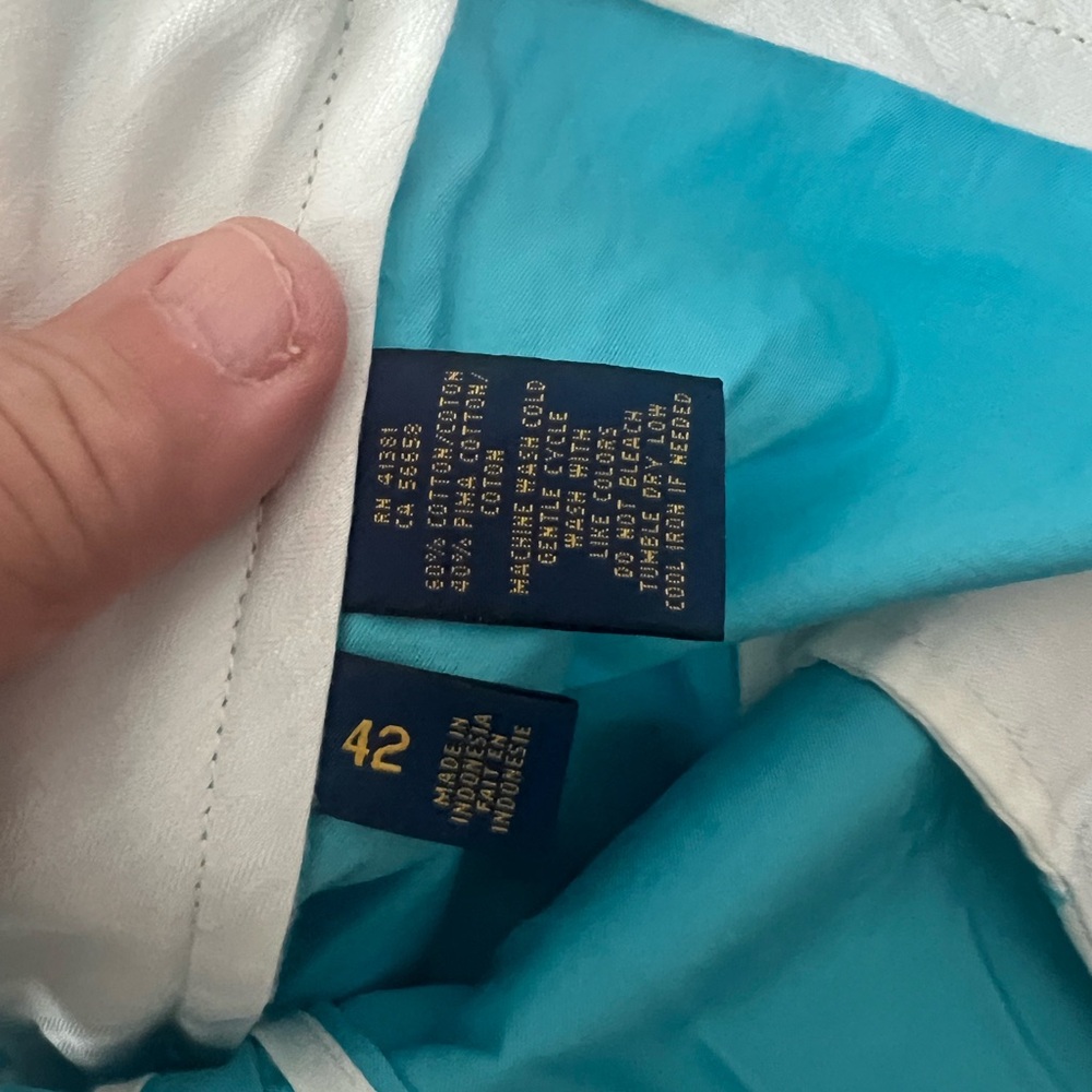 Ralph Lauren Aqua and White Polo Shorts. Size 42. Wrinkled but brand new! - Picture 5 of 5
